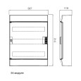 Шкаф настенный ABB Mistral41 54М (3x18) зеленая дверь без клеммного блока 41P18X32 