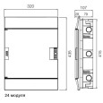 Шкаф в нишу ABB Mistral41 24М (2x12) непрозрачная дверь без клеммного блока 41A12X21 