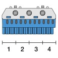 Клеммник самозажимной ABB N11x4+3x25мм ZK113B 