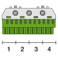 Клеммник самозажимной ABB PE 11x4+3x25мм ZK113G 