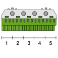 Клеммник самозажимной ABB PE 14x4+4x25мм ZK144G 