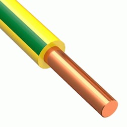 Провод установочный ПВ-1 (ПуВ) 6,0 желто зеленый ГОСТ 31947 (ПВ1) 