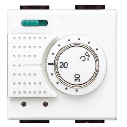 Термостат комнатный с переключателем зима/лето и релейным вых. на С-NO 2А 2м LivingLight Белый 