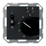 Терморегулятор для теплого пола с внешним датчиком Gira E2 Черный матовый (в сборе) 