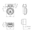 Патрон 84101 VS G5 IP65 одинарный защелки для металла система 153 