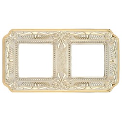 Рамка 2-ная Fede FIRENZE, gold white patina 
