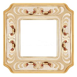 Рамка 1-ная Fede Siena Crystal De Luxe Palace, gold white patina 