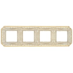 Рамка 4-ная Fede FIRENZE, gold white patina 