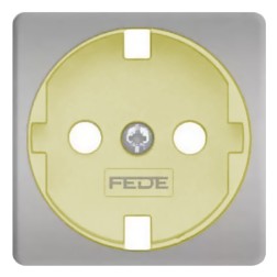 Обрамление розетки 2к+з (механизм FD16523) Fede Bright chrome бежевый 