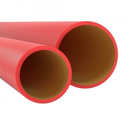 Труба жесткая двустенная для кабельной канализации DKC, (8кПа) д160мм, цвет красный [уп.6м] 