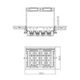 LUK/12 Люк в пол Экопласт на 12 механизмов (45х45мм) в комплекте с коробкой и суппортами 