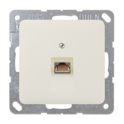 Розетка компьютерная 1xRJ45 UTP 6 категории Jung CD Слоновая кость (в сборе) 