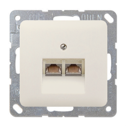Розетка компьютерная двойная 2xRJ45 UTP 6 категории Jung CD Слоновая кость (в сборе) 