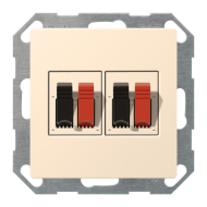 Розетка аккустическая двойная Gira Event Глянцевый кремовый (в сборе) 