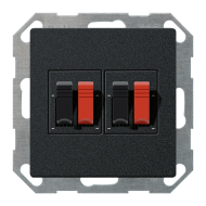 Розетка аккустическая двойная Gira Standard 55 Антрацит (в сборе) 