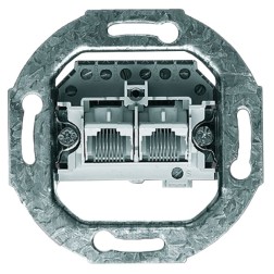 Розетка телефонная ABB 2хRJ11/12/45 двойная спаренная кат.3 (0214) 