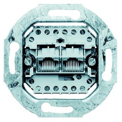 Розетка телефонная ABB 2хRJ11/12/45 двойная кат.3 (0215) 