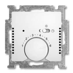 Терморегулятор для теплого пола с внешним датчиком ABB Basic 55 Альпийский белый (в сборе) 