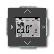 Терморегулятор электронный ABB Future linear Черный бархат (в сборе) 