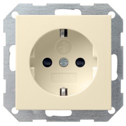 Розетка с/з с защитными шторками Gira System 55 Крем глянцевый 