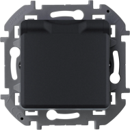Розетка IP44 с заземлением и с крышкой Legrand Inspiria Антрацит (в сборе) 