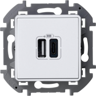 Розетка USB для зарядки устройств Legrand Inspiria Белый (в сборе) 