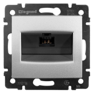 Розетка компьютерная 1xRJ45 UTP 6 категории Legrand Valena Classic Алюминий (в сборе) 