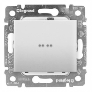 Выключатель одноклавишный с подсветкой Legrand Galea Life Белый (в сборе) 