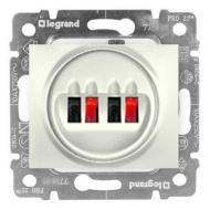 Розетка аккустическая двойная Legrand Galea Life Pearl (в сборе) 