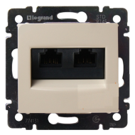 Розетка компьютерная двойная 2xRJ45 UTP 6 категории Legrand Valena Classic Слоновая кость (в сборе) 
