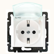 Розетка IP44 с заземлением и с крышкой Legrand Valena Classic Белый (в сборе) 