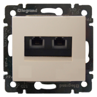 Розетка телефонная двойная 2xRJ11 Legrand Valena Classic Слоновая кость (в сборе) (бежевый) 