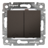 Выключатель для рольставней Legrand Galea Life Dark Bronze (в сборе) 