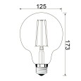 Лампа филаментная светодиодная шар FL-LED Vintage G125 10W 2200К 220V E27 1000Lm D125x173mm Foton 