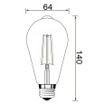 Лампа филаментная светодиодная FL-LED Vintage ST64 10W 2200К 220V E27 1000Lm D64x140mm Foton 