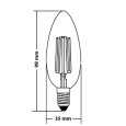 Лампа филаментная светодиодная свеча FL-LED Filament C35 7.5W 3000К 220V E14 750Lm теплый свет 