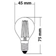 Лампа филаментная светодиодная шарик FL-LED Filament G45 7.5W 3000К 220V 750lm E27 теплый свет 