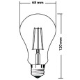 Лампа филаментная светодиодная FL-LED Filament A68 15W 3000К 220V E27 1500Lm теплый свет 