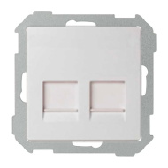Розетка компьютерная двойная 2xRJ45 UTP 6 категории Simon Simon 82 Concept Белый матовый (в сборе) 