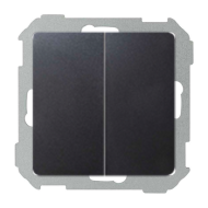 Выключатель двухклавишный Simon Simon 82 Concept Черный матовый (в сборе) 