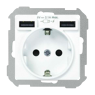 Розетка силовая с USB зарядкой Simon Simon 82 Concept Белый матовый (в сборе) 