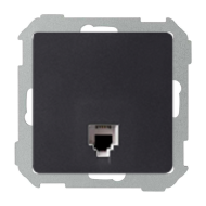 Розетка телефонная 1xRJ11 Simon Simon 82 Concept Черный матовый (в сборе) 