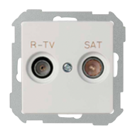 Розетка TV / SAT проходная Simon Simon 82 Concept Белый матовый (в сборе) 
