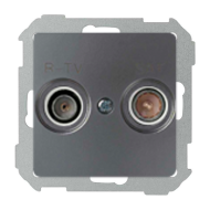 Розетка TV / SAT проходная Simon Simon 82 Concept Титан матовый (в сборе) 