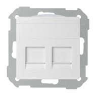Розетка телефонная двойная 2xRJ11 Simon Detail select Белый (в сборе) 