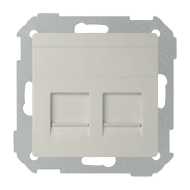 Розетка телефонная двойная 2xRJ11 Simon Detail select Слоновая кость (в сборе) 