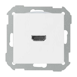Розетка HDMI Simon Detail Белый (в сборе) 