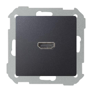 Розетка HDMI Simon Detail select Графит (в сборе) 
