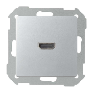 Розетка HDMI Simon Detail Холодный алюминий (в сборе) 