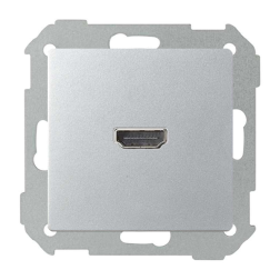 Розетка HDMI Simon Simon 82 Concept Холодный алюминий (в сборе) 